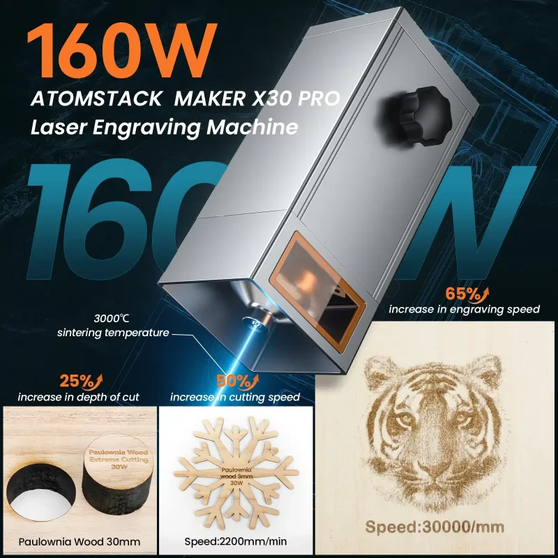 Atomstack X30 Pro 33W 6-core Laser Engraving and Cutting Machine - Image 3