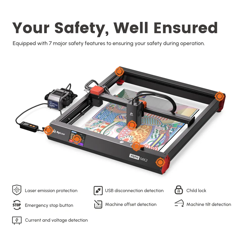 AlgoLaser Alpha  MK2 20W Diode Laser Engraver And Cutting - Image 13