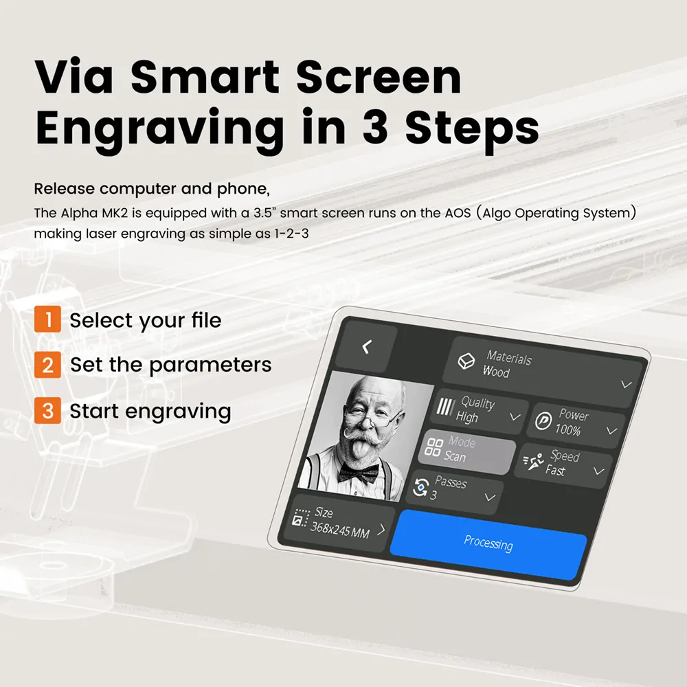 AlgoLaser Alpha  MK2 20W Diode Laser Engraver And Cutting - Image 4