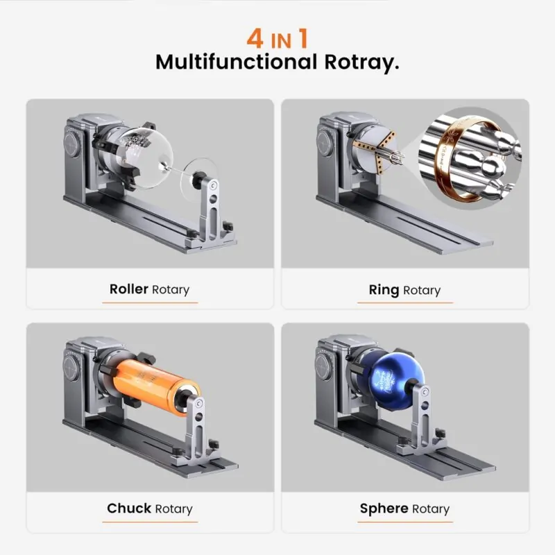 Algolaser Rotary Chuck Super Versatile 4-in-1 Rotary for Laser Engraver Multifunctional - Image 4