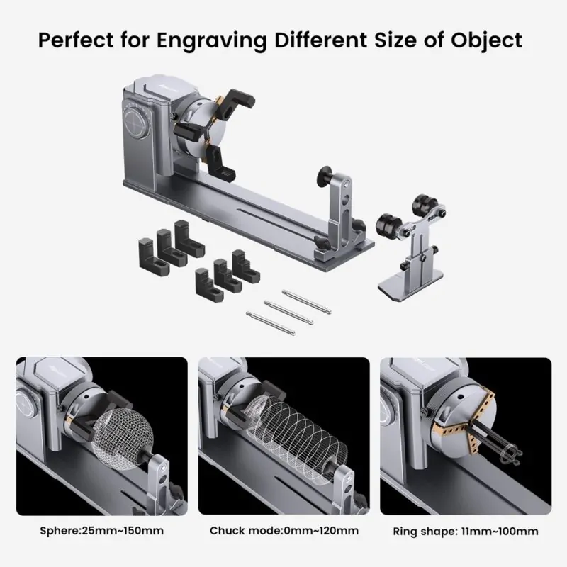 Algolaser Rotary Chuck Super Versatile 4-in-1 Rotary for Laser Engraver Multifunctional - Image 5