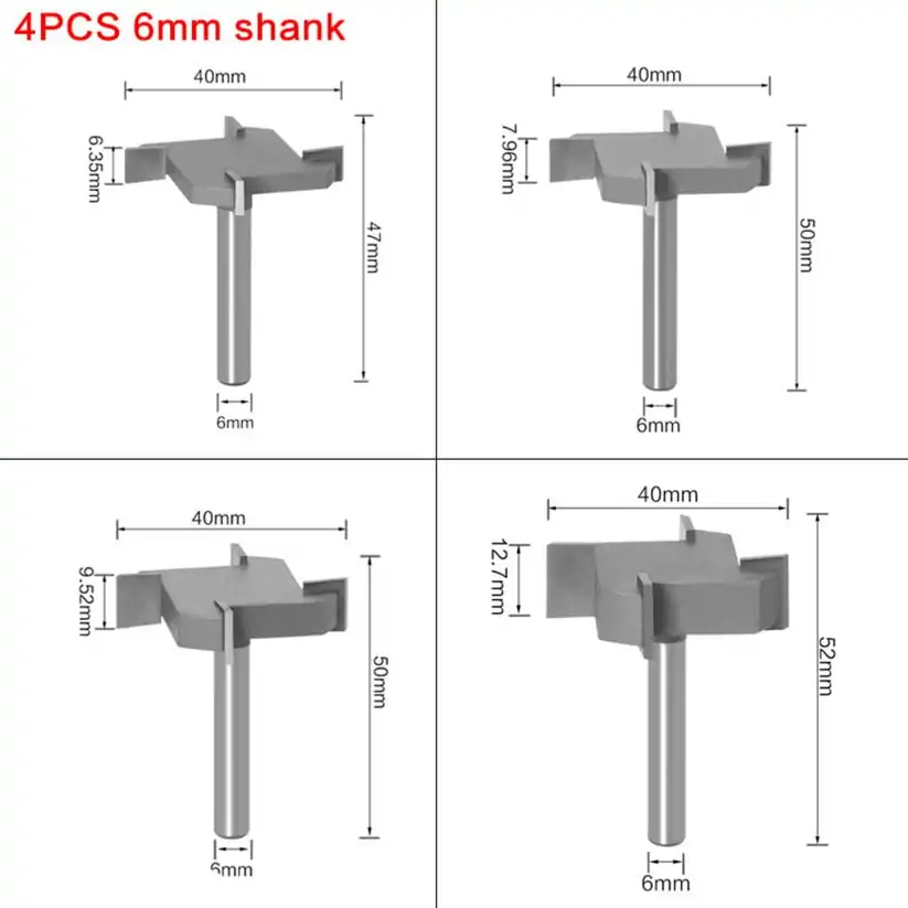 Twotrees groove cutter four-edged 6mm set of 4 - Image 6