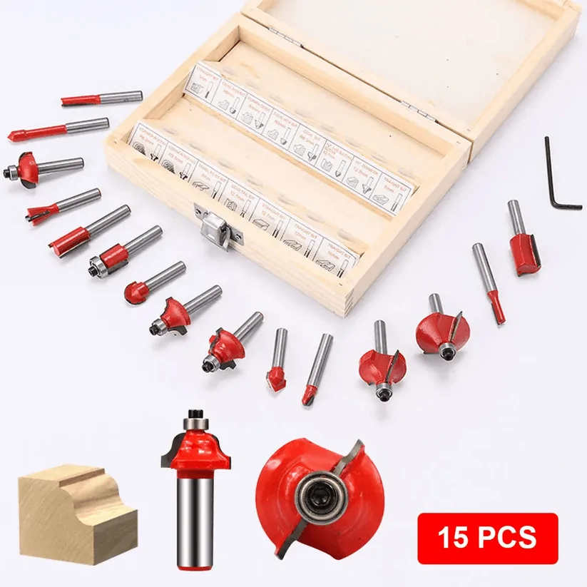 Twotrees 15 pcs Milling Cutter Set for Wood Router - Image 4
