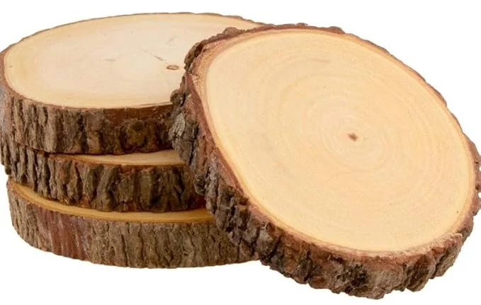 Natural wooden log slices for laser engraving, DIY craft projects, resin art, wedding decor, and home decoration