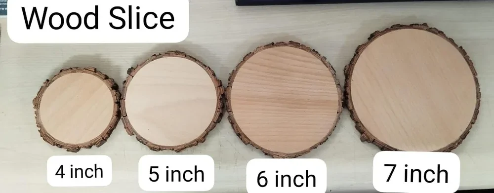 Set of 10 Natural Wood Slices for DIY Crafts - Round Wooden Log Coasters with Bark for Painting, Ornaments, and Home Decor - Image 5
