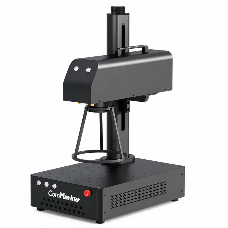 ComMarker B4 Fiber Laser Engraver Machine with high-speed precision metal marking capability on white background.