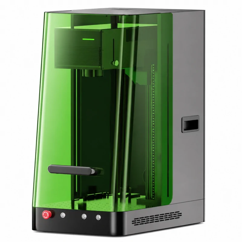 ComMarker Omni X UV Laser Engraver enclosed UV laser marking machine for glass, crystal, acrylic, plastics, leather, and industrial applications.