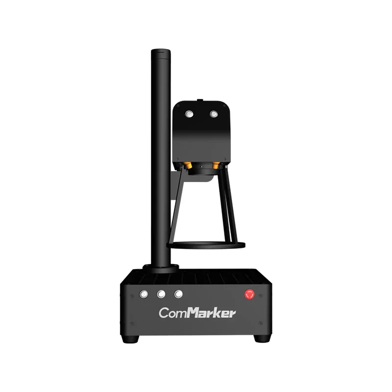 ComMarker B4 Fiber Laser Engraver front view with precision marking workstation.